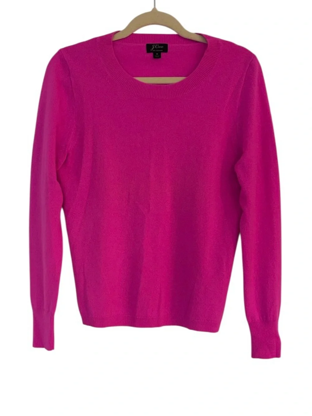 J. Crew Everyday Cashmere Sweater Size Medium Hot Pink Crewneck Style K1313